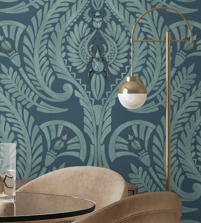 The Great Damask Wallpaper - Teal - Brand McKenzie