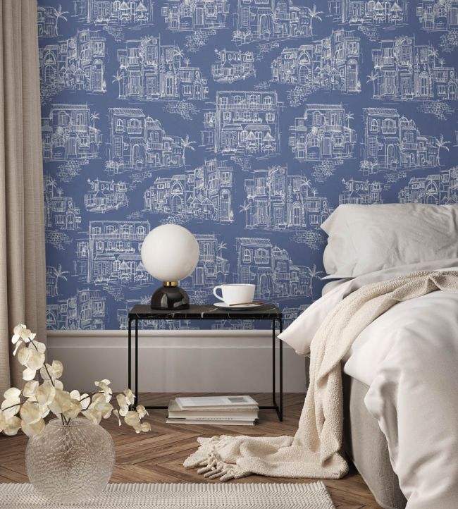 Charming Lanes Wallpaper - Blue - Brand McKenzie