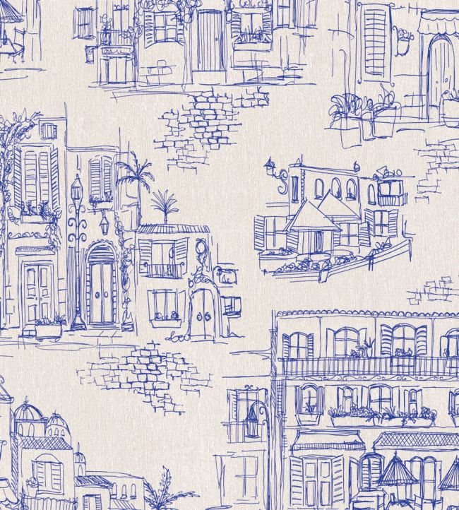 Charming Lanes Wallpaper - Blue - Brand McKenzie