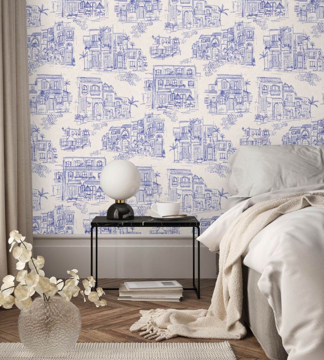 Charming Lanes Wallpaper - Blue - Brand McKenzie