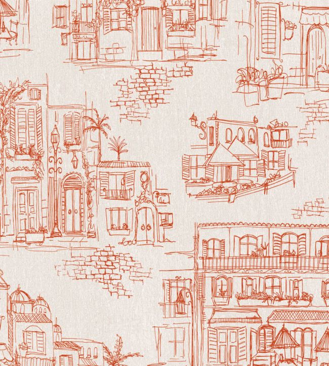 Charming Lanes Wallpaper - Orange - Brand McKenzie