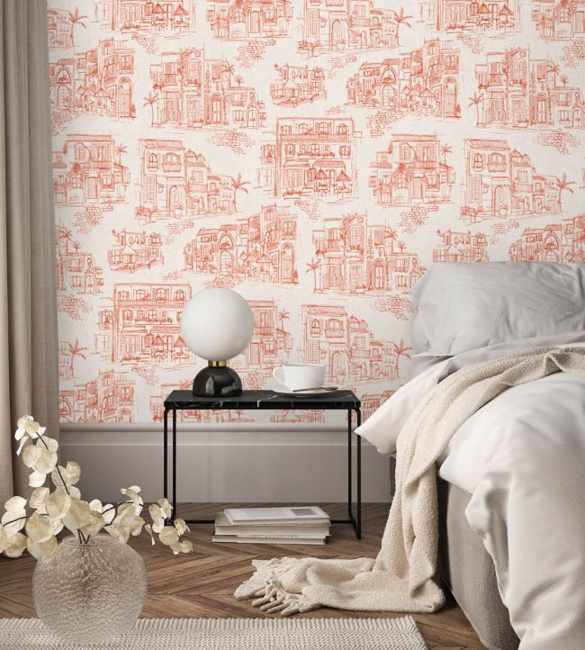 Charming Lanes Wallpaper - Orange - Brand McKenzie