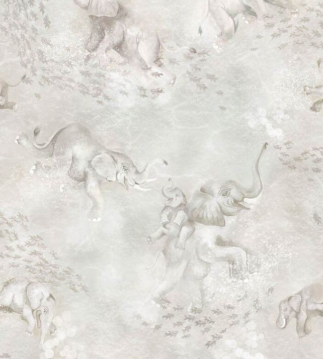 Elephant Breaststroke Wallpaper - Gray - Brand McKenzie