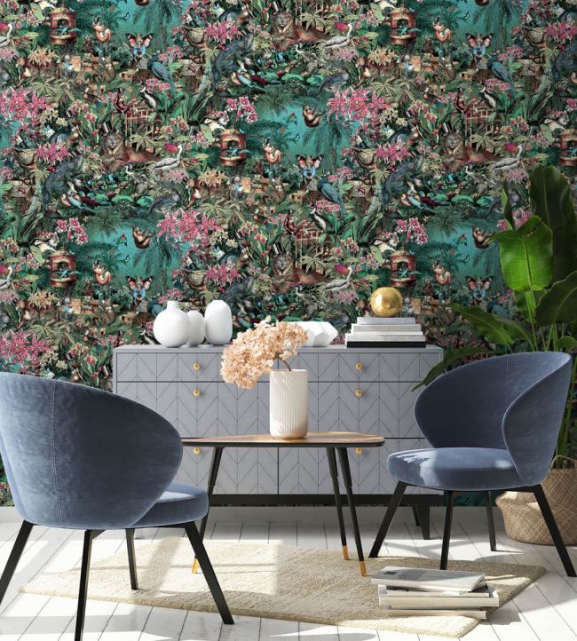 Jungle Life Wallpaper - Teal - Brand McKenzie