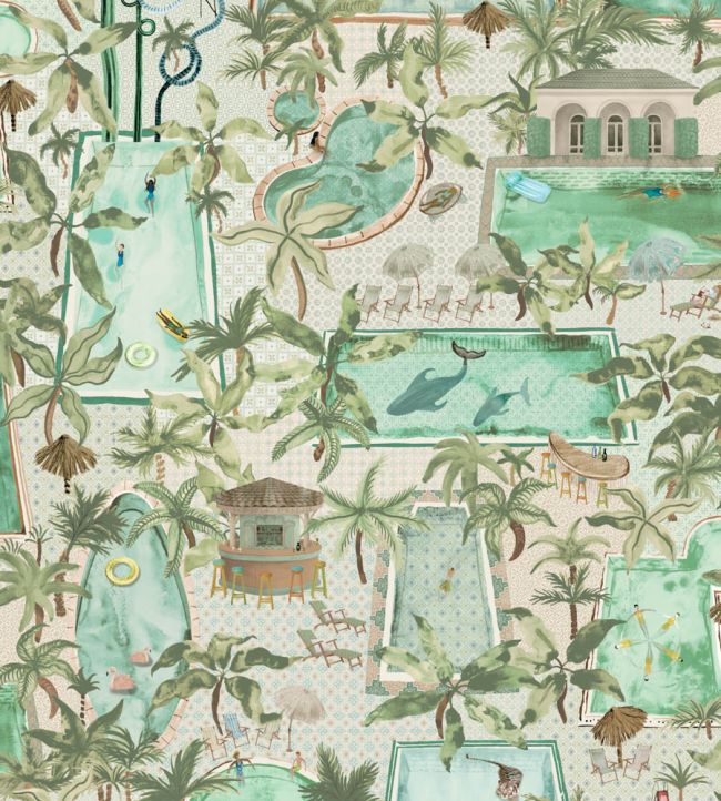 Lido Wallpaper - Green - Brand McKenzie