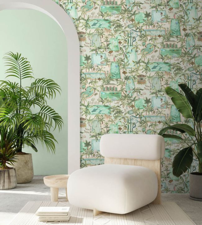 Lido Wallpaper - Green - Brand McKenzie