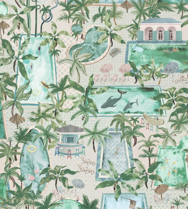 Lido Wallpaper - Green - Brand McKenzie