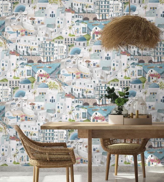 The Mediterranean Wallpaper - Teal - Brand McKenzie