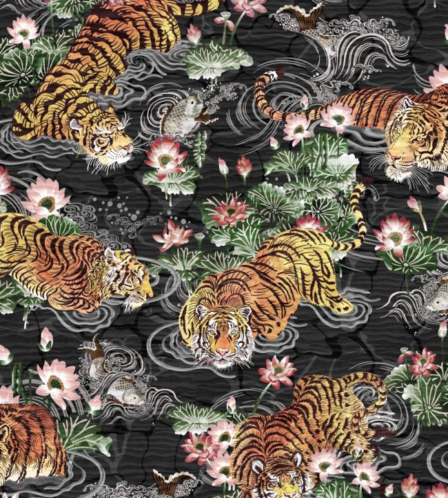 Tiger Lily Wallpaper - Black - Brand McKenzie