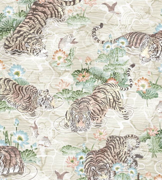 Tiger Lily Wallpaper - Cream - Brand McKenzie