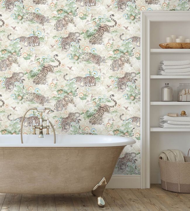 Tiger Lily Wallpaper - Cream - Brand McKenzie