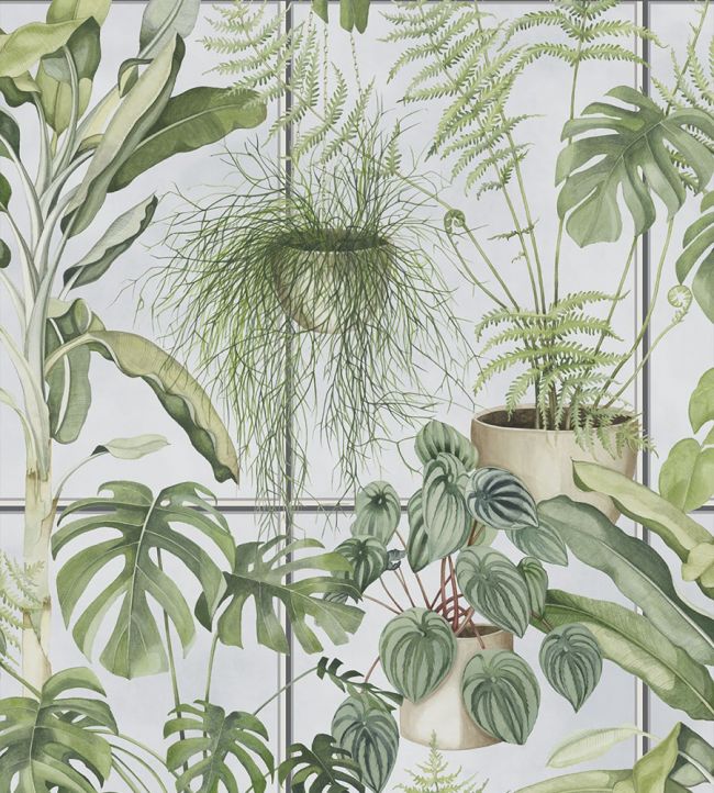 The Green House Wallpaper - Green 