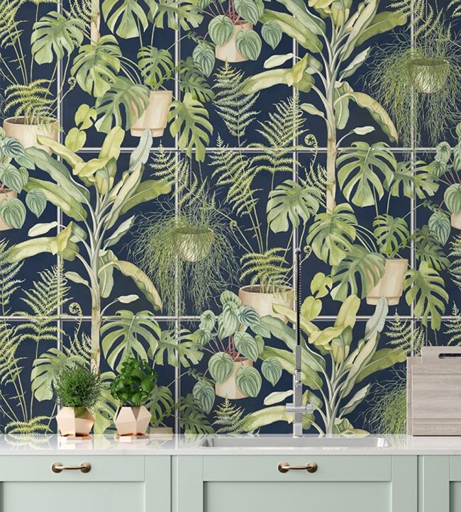 The Green House Room Wallpaper 2 - Blue