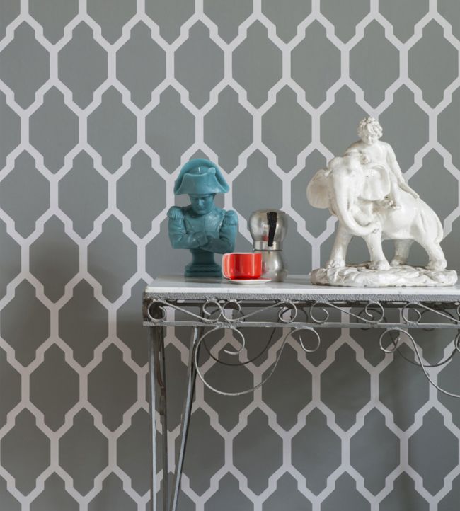 Tessella Room Wallpaper - Gray