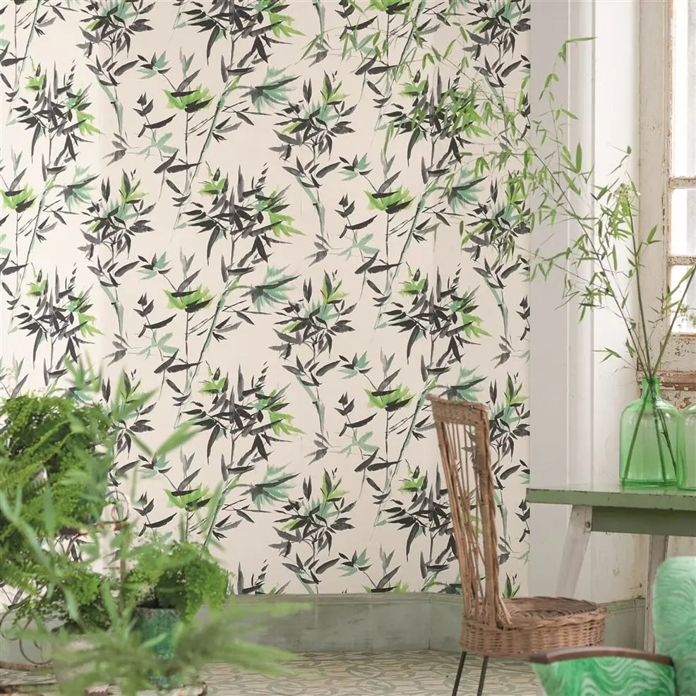 Bamboo Wallpaper - Black - Designers Guild