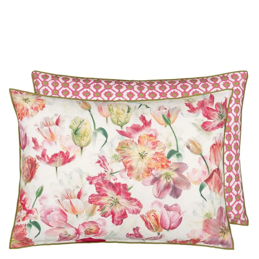 Outdoor Tulip Garden Azalea Cushion - Designers Guild