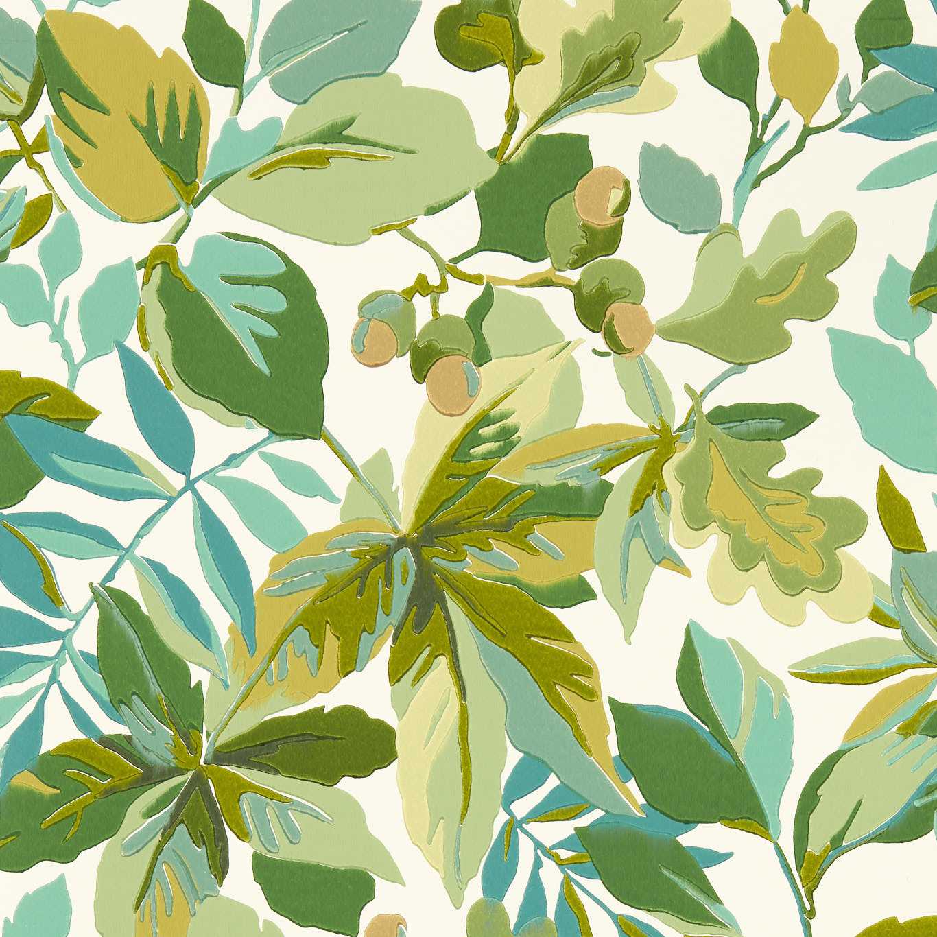 Robin’s Wood Botanical Green Wallpaper