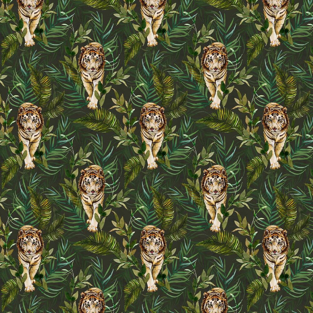 Tiger Tiger Wallpaper - Green - The Graduate Collection