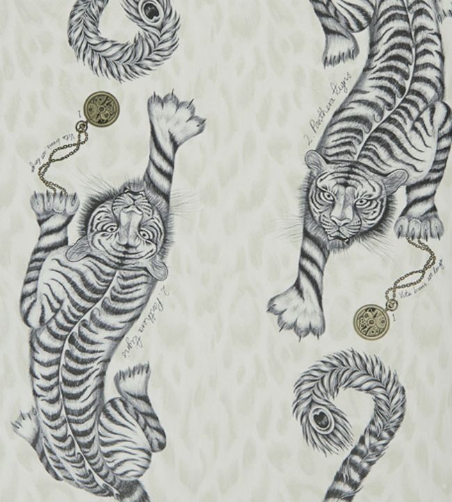 Emma J Shipley Tigris Wallpaper - Gray