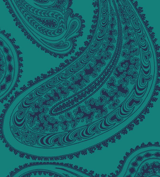 Rajapur Velvet Fabric - Teal - Cole & Son