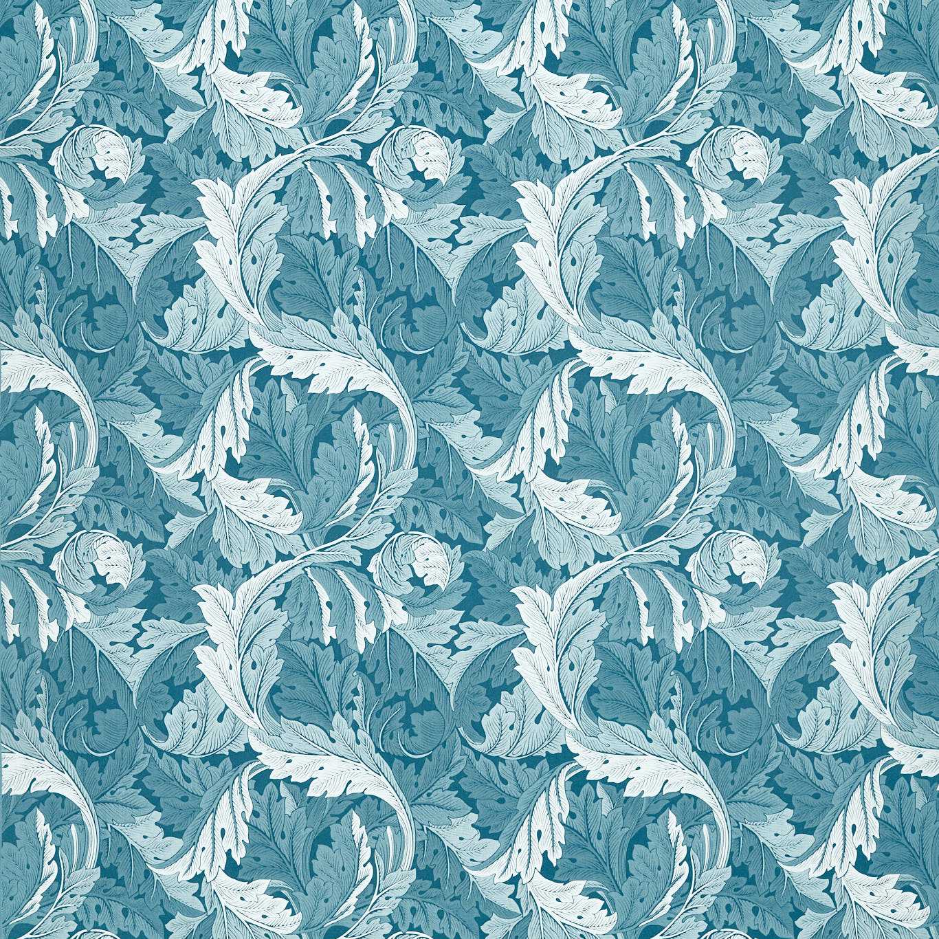 Acanthus Jacquard Fabric - Denim - Clarke & Clarke