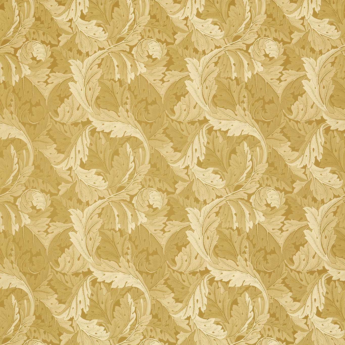 Acanthus Jacquard Fabric - Gold - Clarke & Clarke