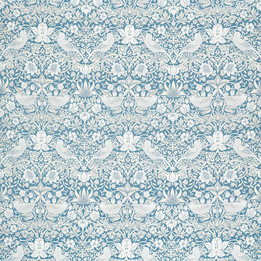 Strawberry Thief Jacquard Fabric - Denim - Clarke & Clarke