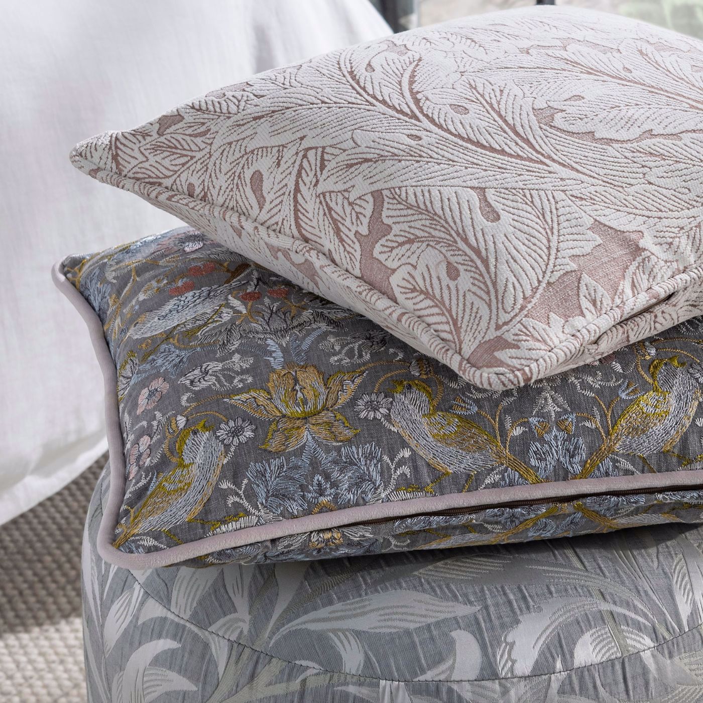 Willow Boughs Jacquard Fabric - Slate - Clarke & Clarke