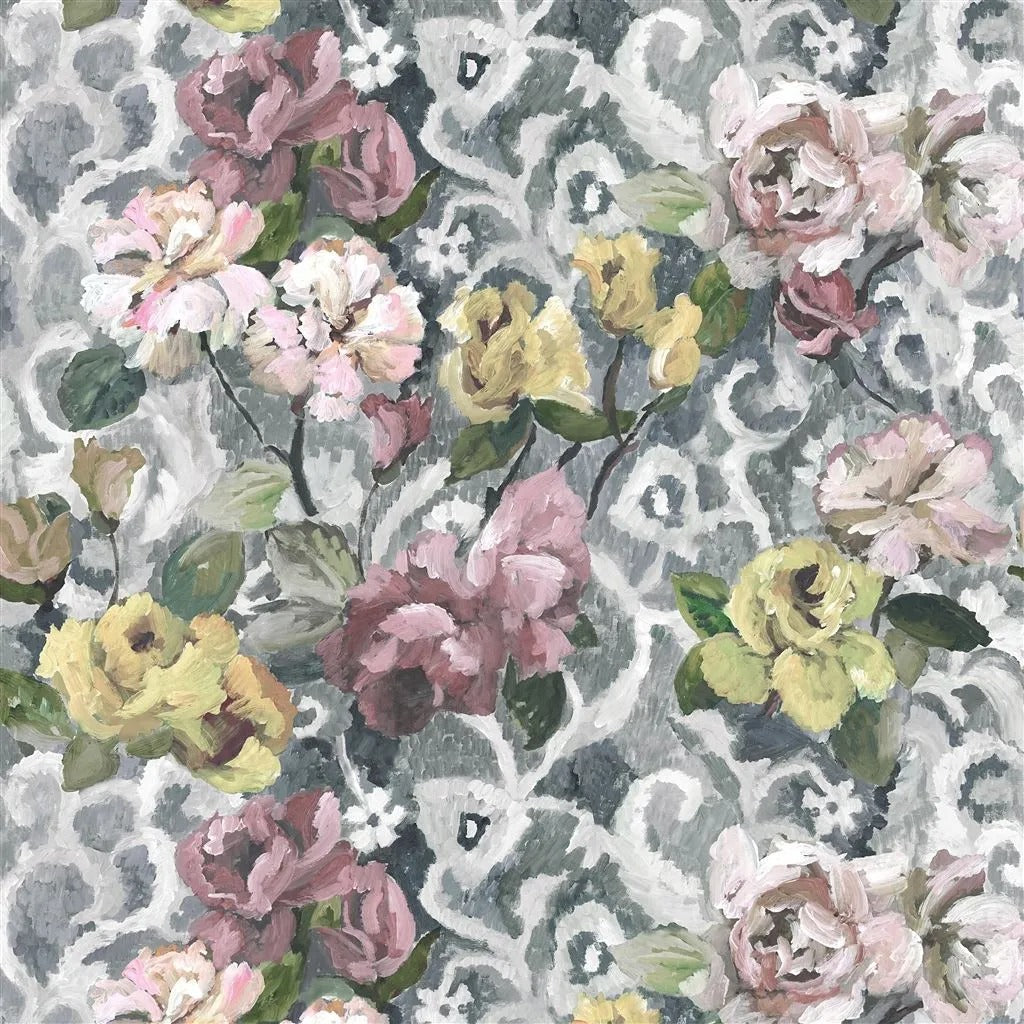 Tapestry Flower Platinum Fabric