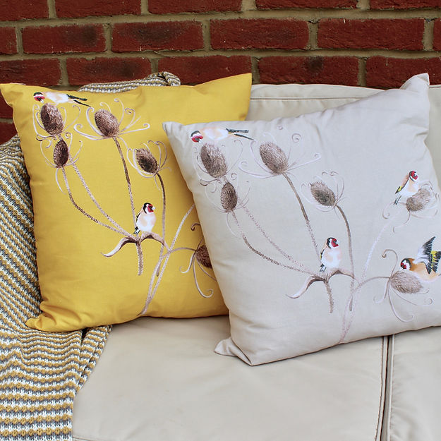 Goldfinch Cushion - Birch - Petronella Hall