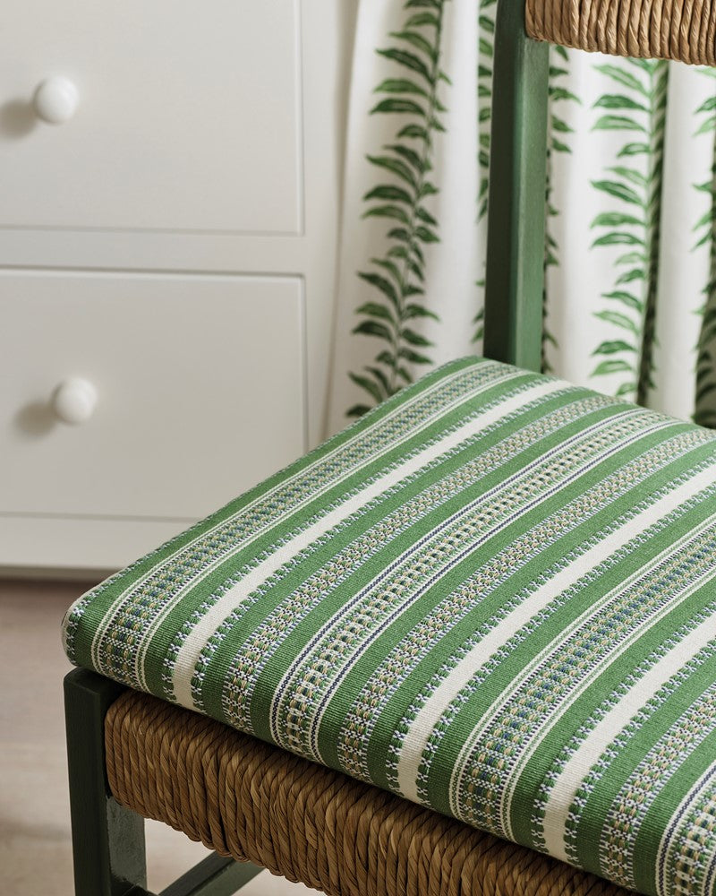 Yarra Stripe Fabric - Green - Jane Churchill