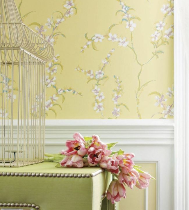 Japonica Wallpaper - Yellow - Anna French