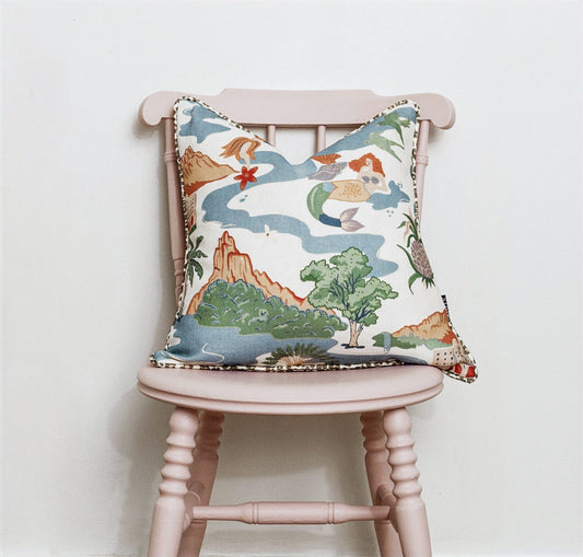 Mahalo Shell Cushion with Medium Linen - Blue - Wear The Walls