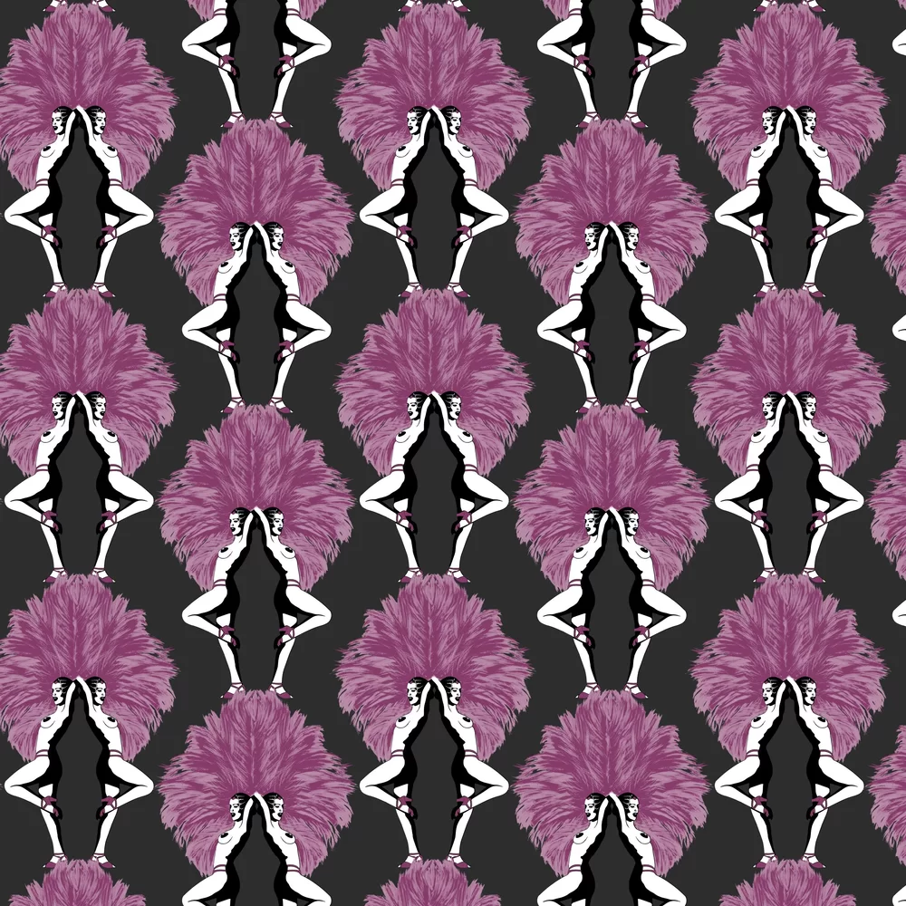 Showgirls Wallpaper - Purple - The Graduate Collection