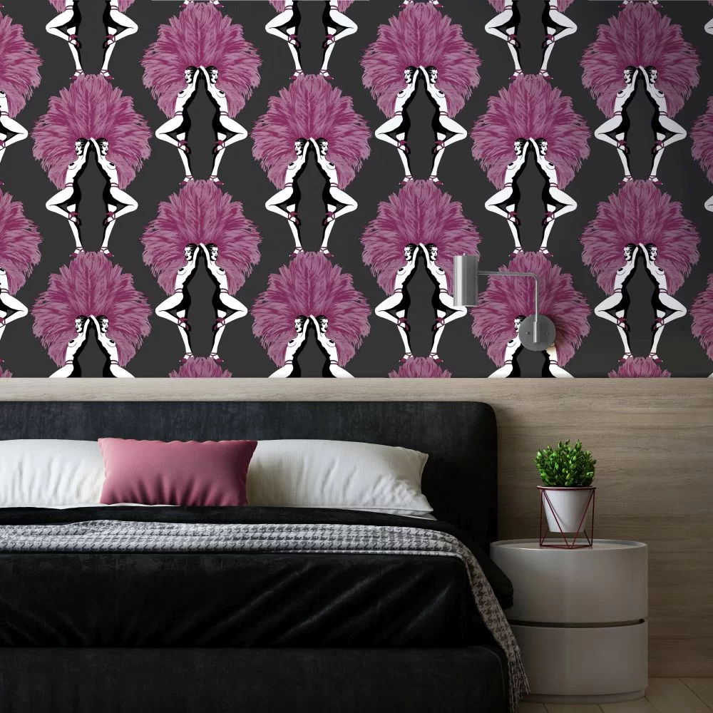 Showgirls Wallpaper - Purple - The Graduate Collection