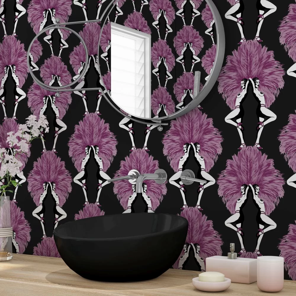 Showgirls Wallpaper - Purple - The Graduate Collection