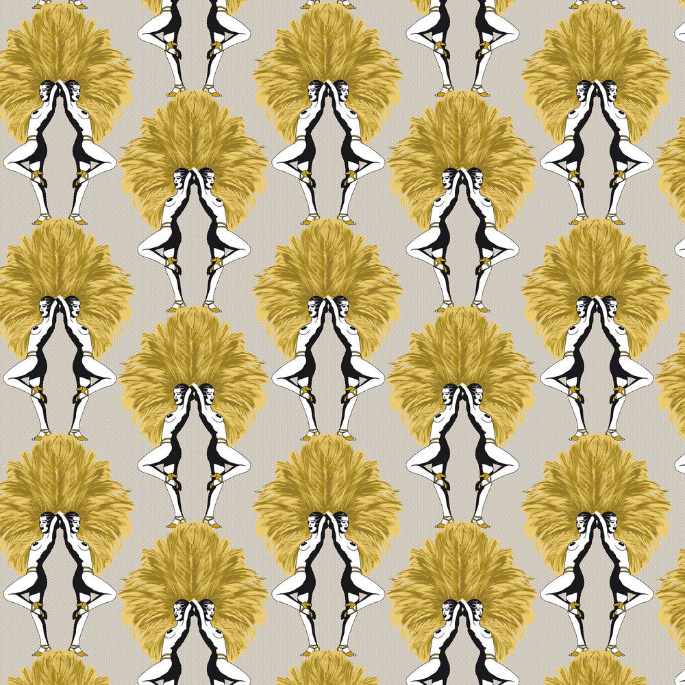 Showgirls Wallpaper - Mustard - The Graduate Collection