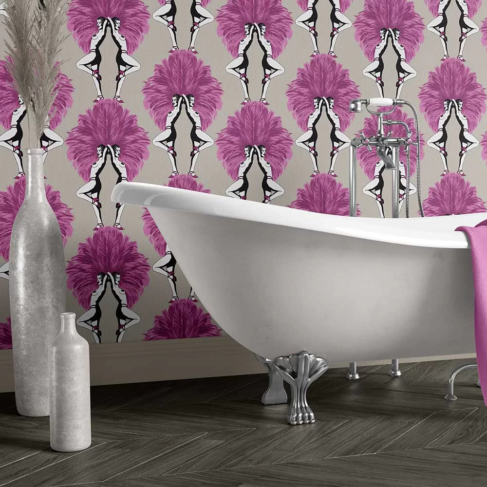 Showgirls Wallpaper - Pink - The Graduate Collection