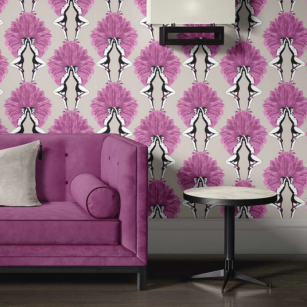 Showgirls Wallpaper - Pink - The Graduate Collection