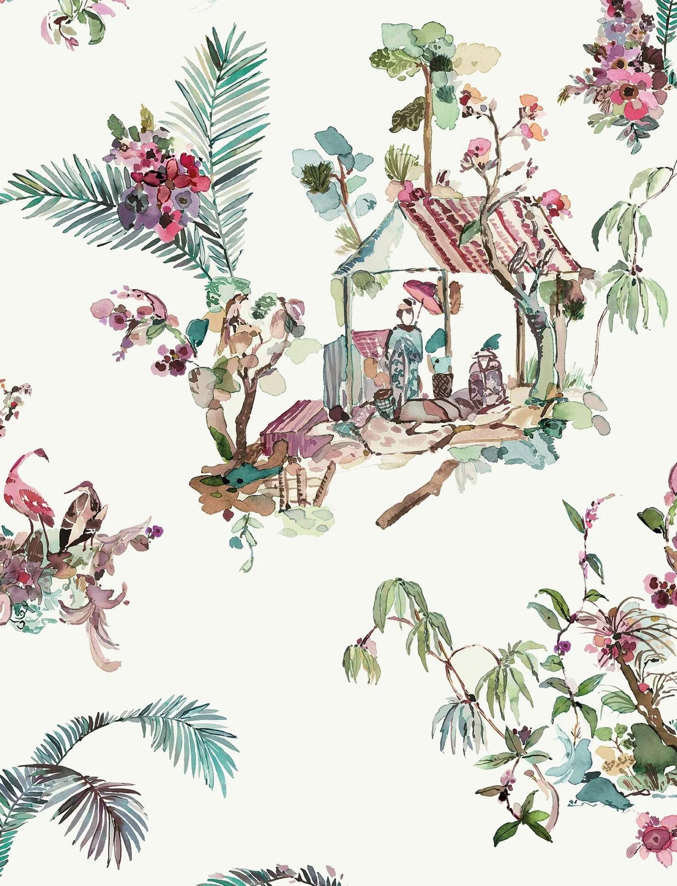 Toile Chinoise Wallpaper - Green