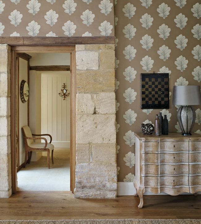 Oak Filigree Wallpaper - Sand - Sanderson