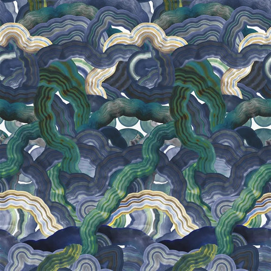 Mineral Creek Agate Wallpaper - Blue - Christian Lacroix