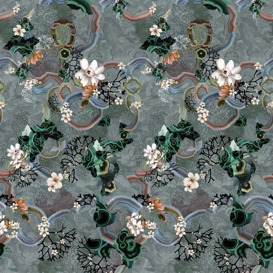 Algae Bloom Graphite Wallpaper - Gray - Christian Lacroix