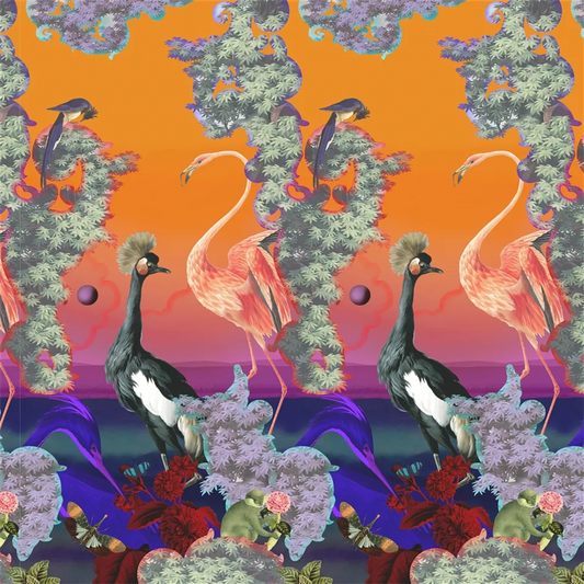 Novafrica Sunset Scene 1 Tangerine Wallpaper - Multicolor - Christian Lacroix