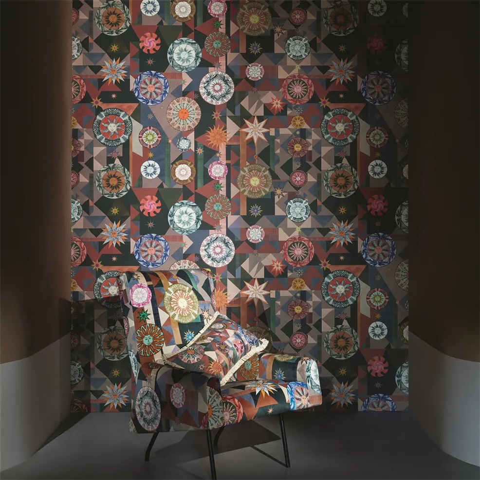 Trinquetaille Terre Cuite Wallpaper - Multicolor - Christian Lacroix