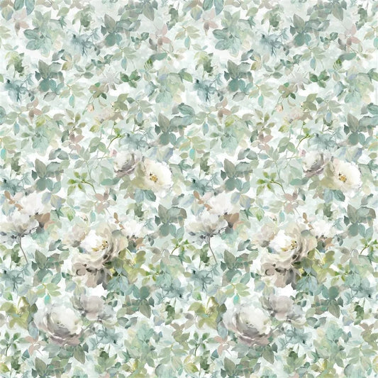 Thelmas Garden Celadon Wallpaper - Green