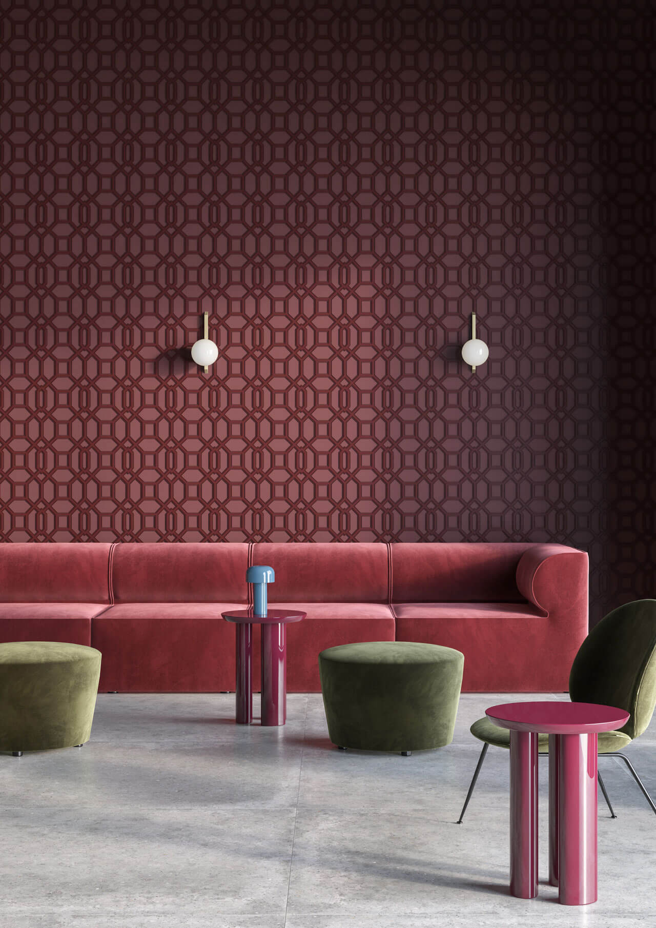 Trellis Wallpaper - Purple - Lincrusta