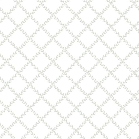 Trellis Wallpaper - White -  Sandberg