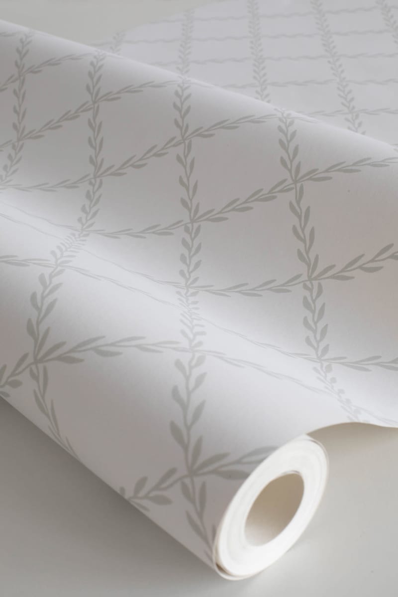 Trellis Wallpaper - White -  Sandberg