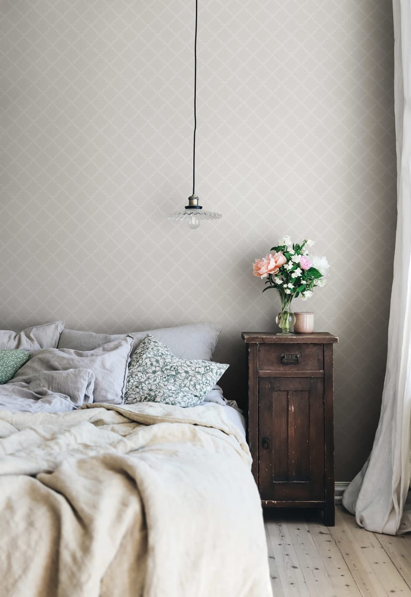 Trellis Wallpaper - Cream -  Sandberg